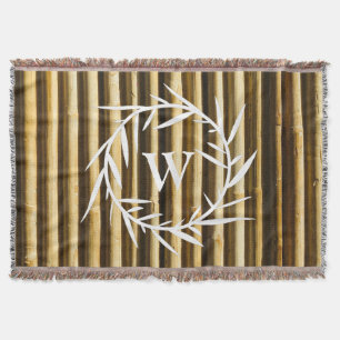 Couverture Monogramme en bambou rustique Lignes verticales Mo