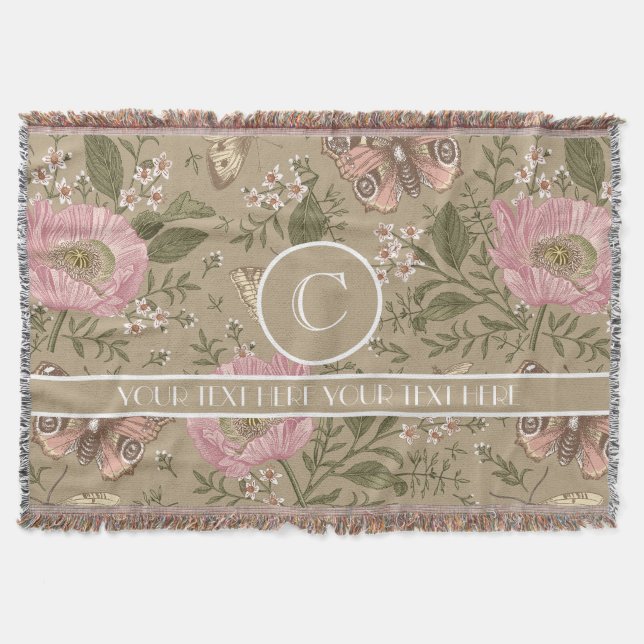 Couverture Monogramme floral botanique de fleurs sauvages à l (Devant)