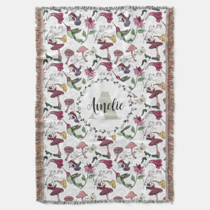 Couverture Monogramme Floral Jardin de colibris et fleurs