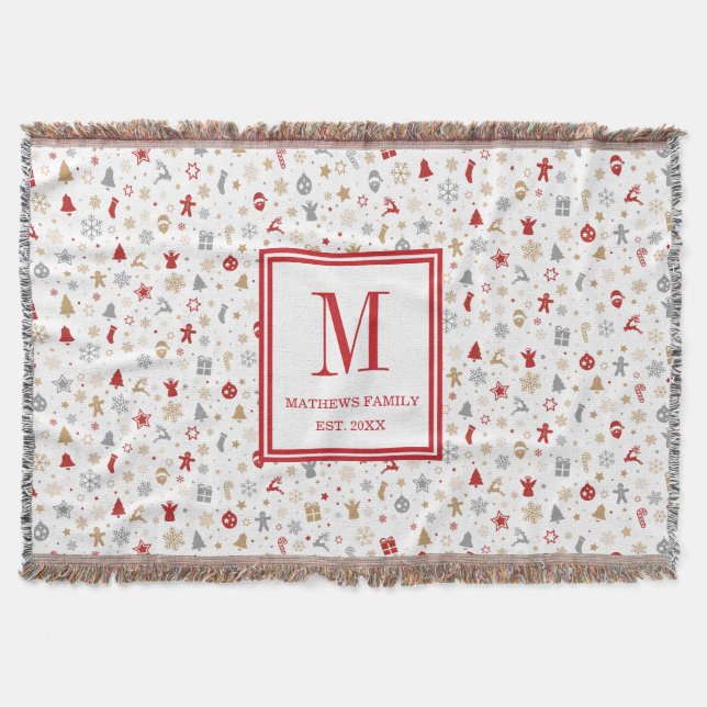 Couverture Monogramme Initial de Famille de Noël  (Devant)