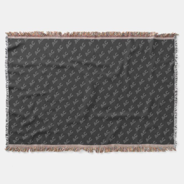 Couverture Monogramme moderne noir et gris (Devant)