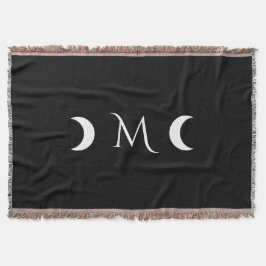 Couverture Monogramme noir et blanc moderne des lunes de croi