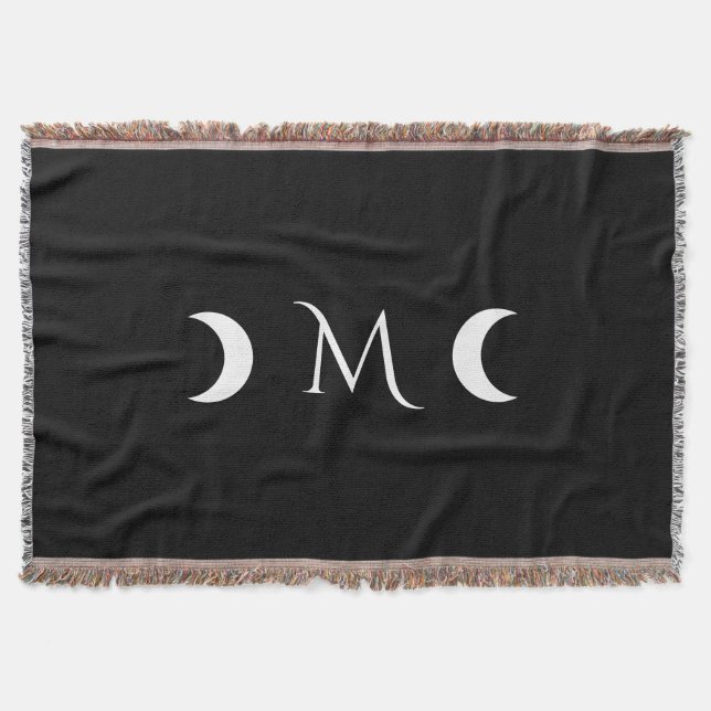 Couverture Monogramme noir et blanc moderne des lunes de croi (Devant)