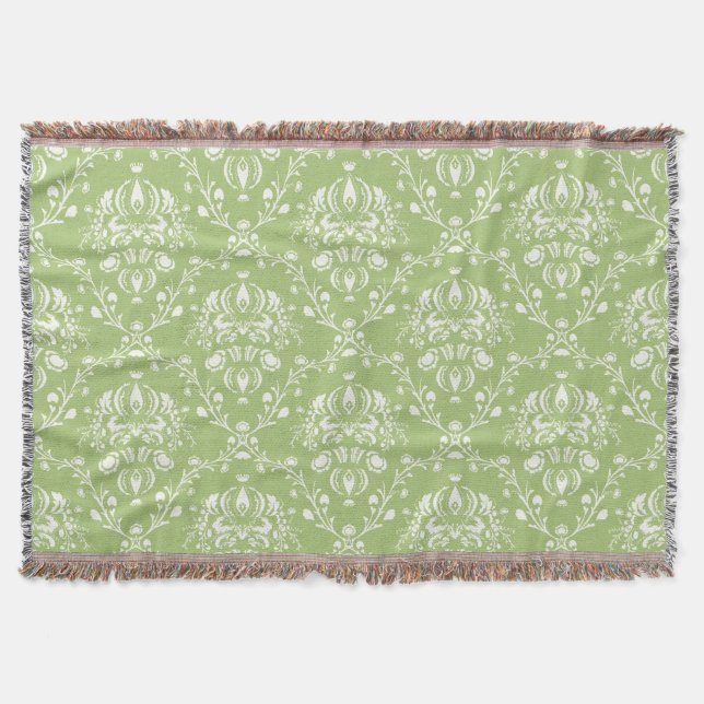 Couverture Moss Green et White Damask (Devant)