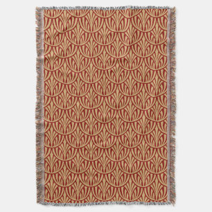 Couverture Motif à échelle de poisson de feuillage Art déco v