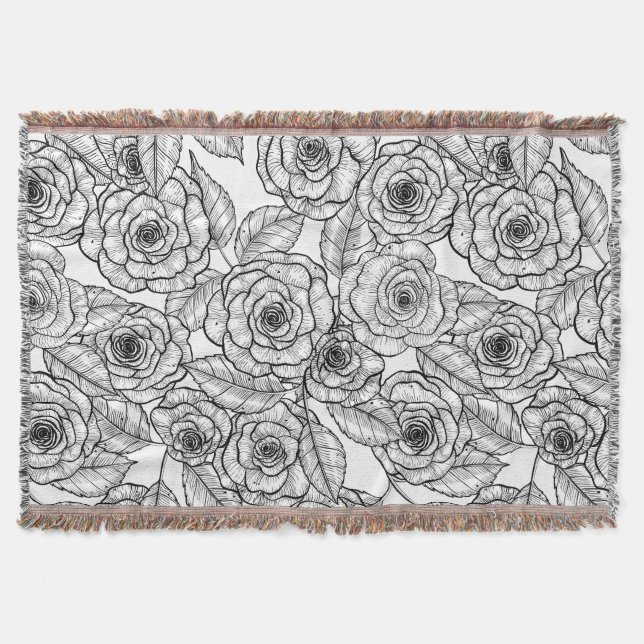 Couverture motif à main rose (Devant)
