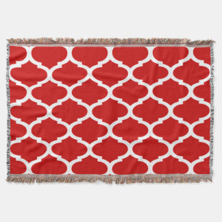 Couverture Motif à treillis quatrefeuilles rouge et blanc