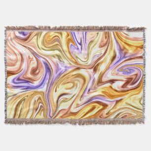 Couverture Motif abstrait de vagues violettes or brillant ten