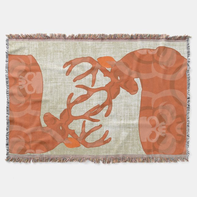 Couverture Motif Abstrait géométrique et circulaire de cerfs (Devant)