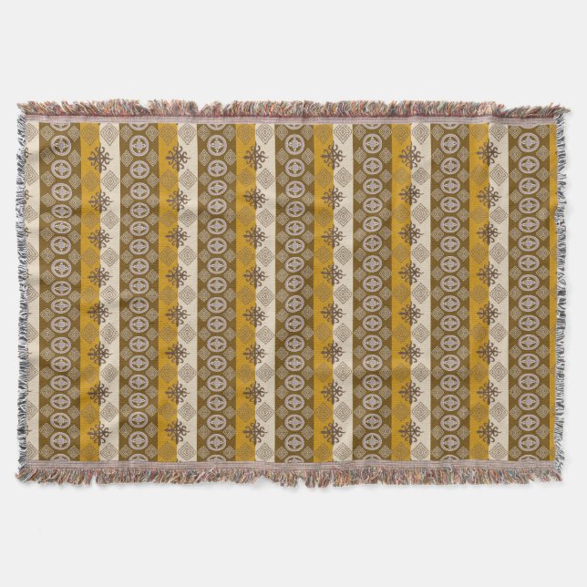 Couverture Motif africain ethnique avec des simbols d'Adinkra (Devant)