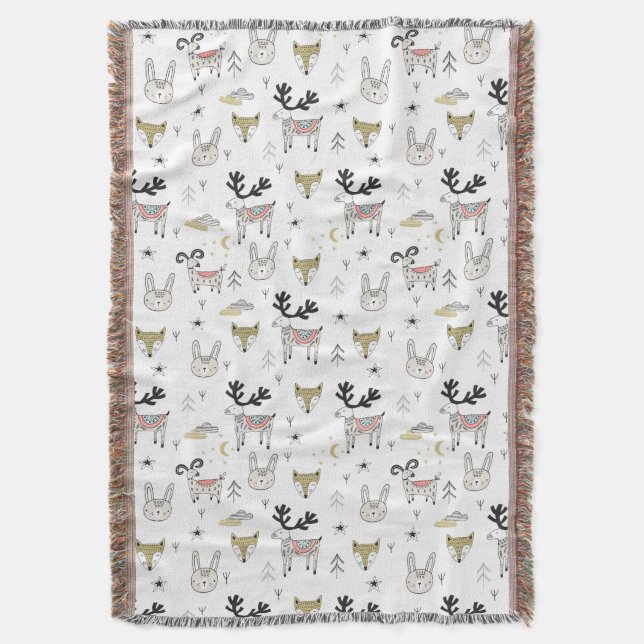Couverture Motif animal de griffonnage de région boisée (devant Vertical)
