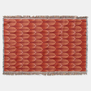 Couverture Motif Art déco en plumes, Mandarin Orange