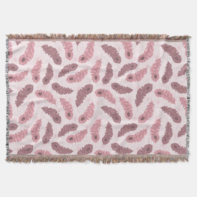 Couverture motif aux plumes de paons (Devant)