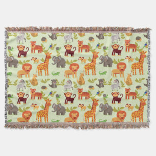 Couverture Motif avec des animaux de bande dessinée