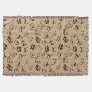 Couverture Motif avec des gâteaux, des desserts et la