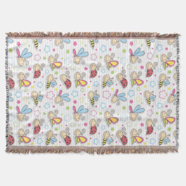 Couverture motif avec des insectes (Devant)