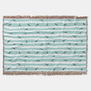 Couverture Motif avec des oiseaux et des arbres