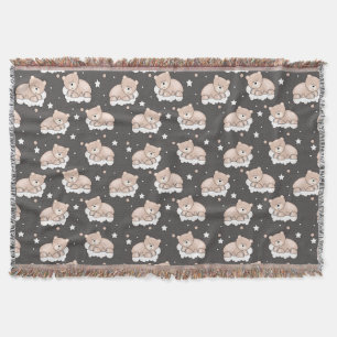 Couverture motif avec le petit sommeil d'ours