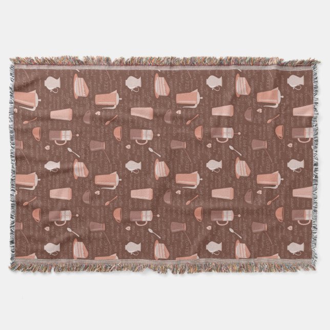 Couverture Motif avec les éléments relatifs de café (Devant)