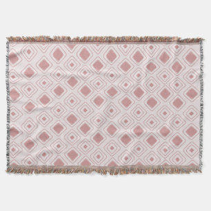 Couverture Motif aztèque géométrique tribal Rose Boho Dusty