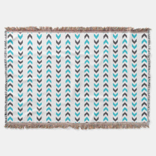 Couverture Motif blanc et bleu géométrique moderne de flèches