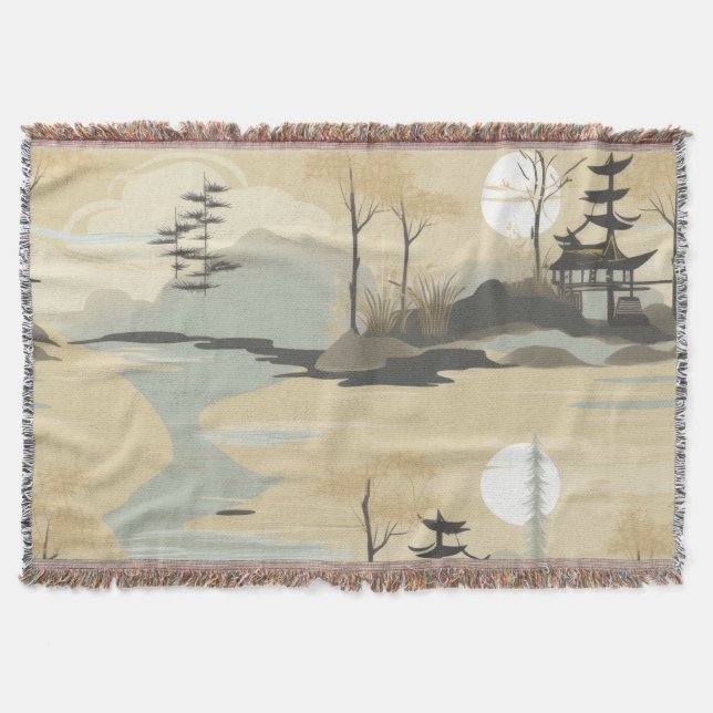 Couverture Motif botanique de la forêt de bambou Zen (4) (Devant)