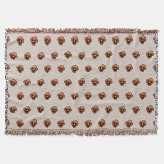 Couverture Motif Brown sans fil Pansy sur (Devant)