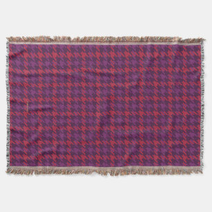 Couverture Motif carreaux motif pied de poule rétro rouge cra
