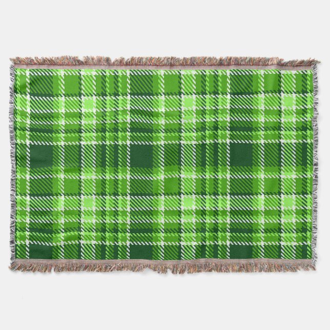 Couverture Motif Checkered de couleur verte (Devant)
