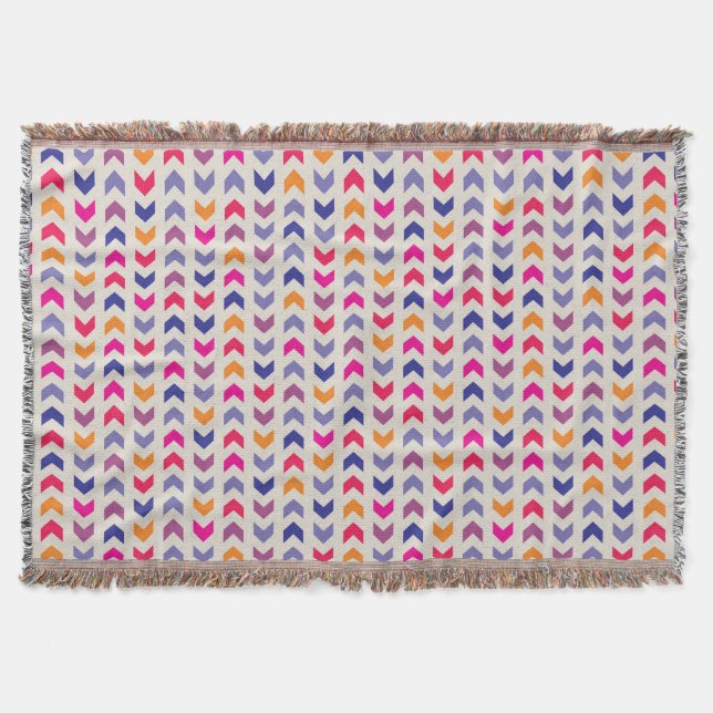 Couverture motif coloré Aztec Chevron (Devant)