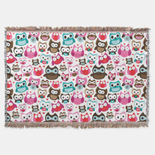 Couverture motif coloré de hibou