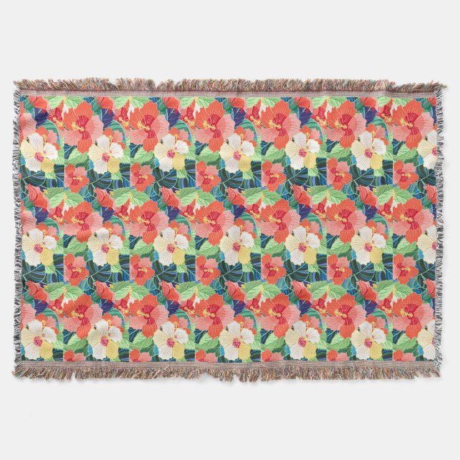 Couverture Motif coloré de ketmie (Devant)
