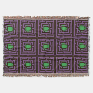 Couverture Motif coloré de labyrinthe sur la couleur faite