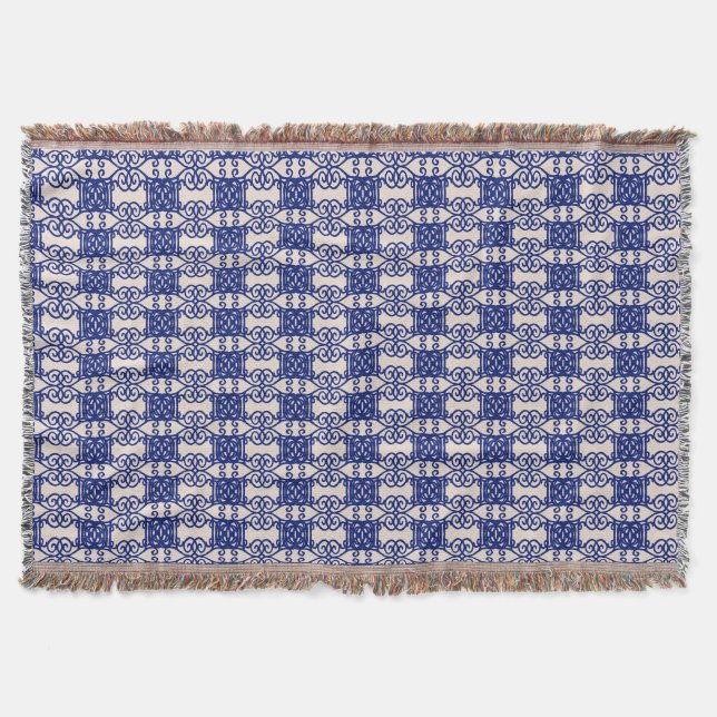Couverture Motif de bleu et beige élégant (Devant)