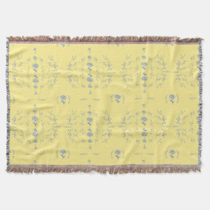 Couverture Motif de bloc Hydrangea - Jaune et Bleu