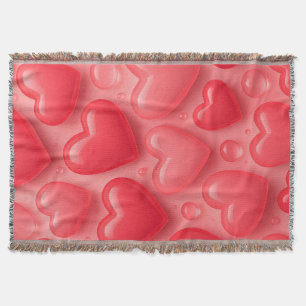 Couverture Motif de bulle rose et rouge Coeurs