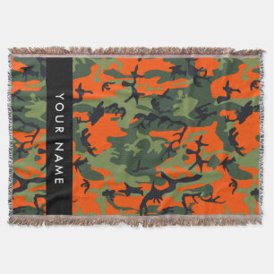Couverture Motif de camouflage orange, Votre nom, Personnalis