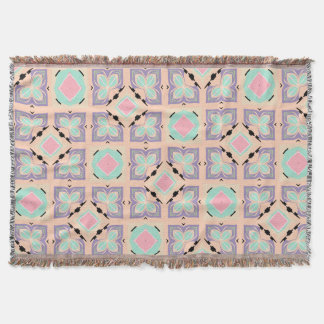 Couverture Motif de carrelage géométrique pastel | Rose Menth