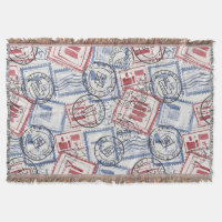 Motif de collage de timbres-poste vintage (2)