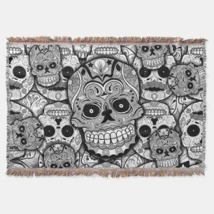 Couverture Motif de crânes de sucre