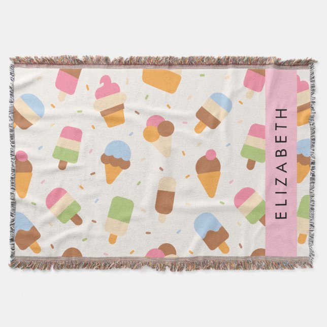Couverture Motif de crème glacée, cône de crème glacée, Votre (Devant)