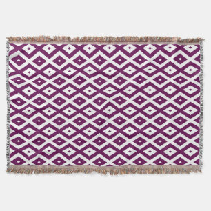 Couverture Motif de diamant blanc et violet de prune