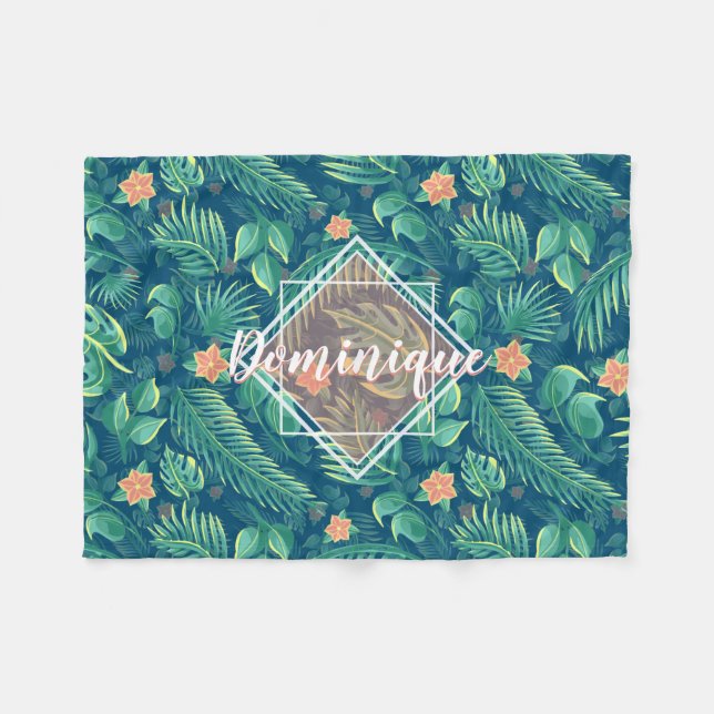 Couverture Motif de feuillage tropical (Devant (Horizontal))