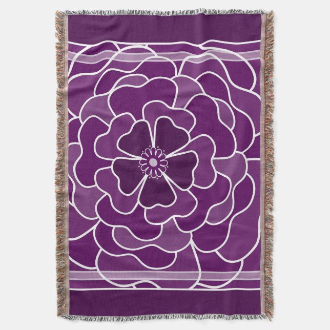 Couverture Motif de fleurs abstraites violet foncé (devant Vertical)