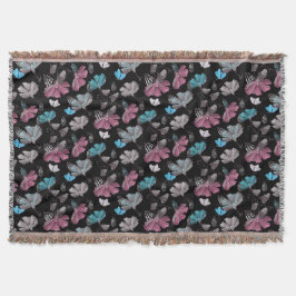 Couverture Motif de fleurs et de papillons