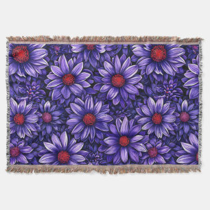 Couverture Motif de fleurs stylisées violettes