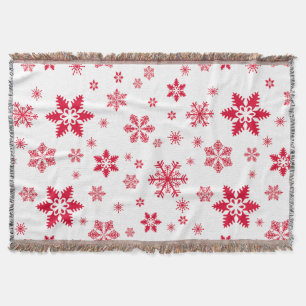 Couverture Motif de flocon de neige, Flammes de neige rouges,