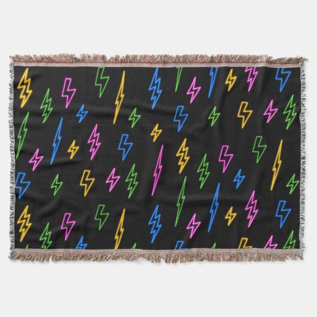 Couverture Motif de foudre Retro Neon des années 80 (Devant)
