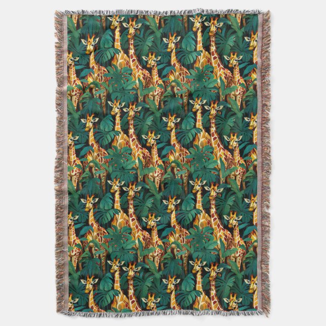 Couverture Motif de girafe dans une jungle verdoyante (devant Vertical)
