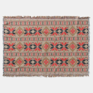 Couverture Motif de Knit Brown noir rouge